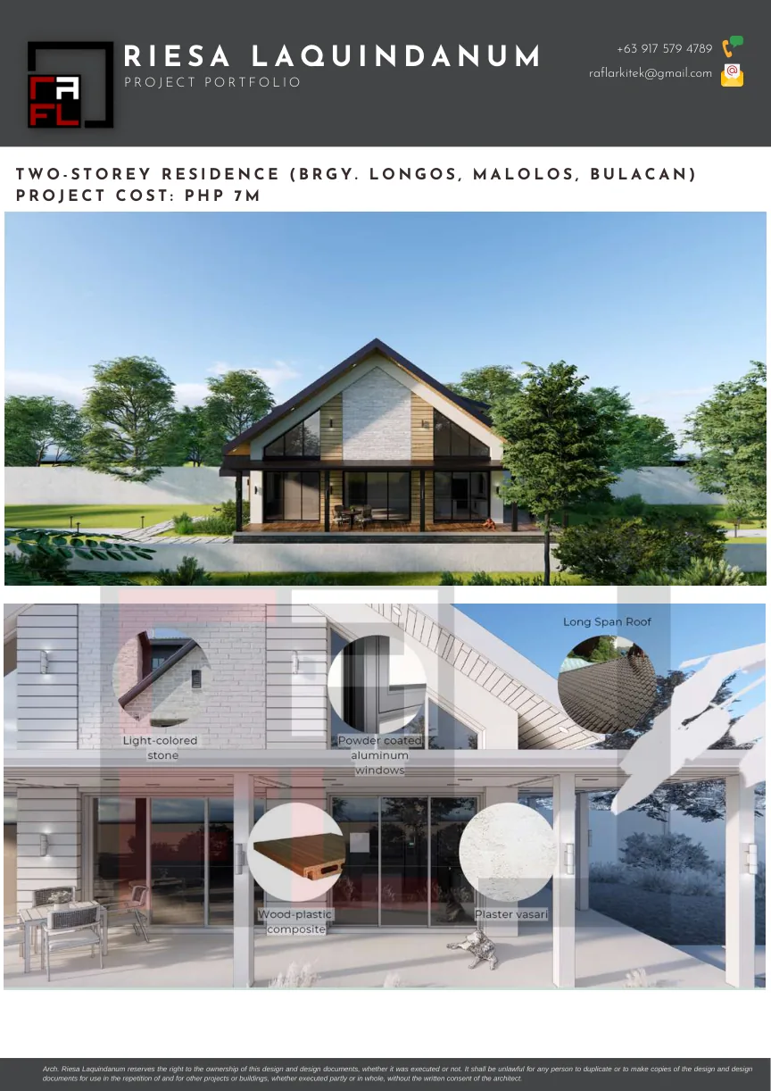 Portfolio board for Two-Storey Residence