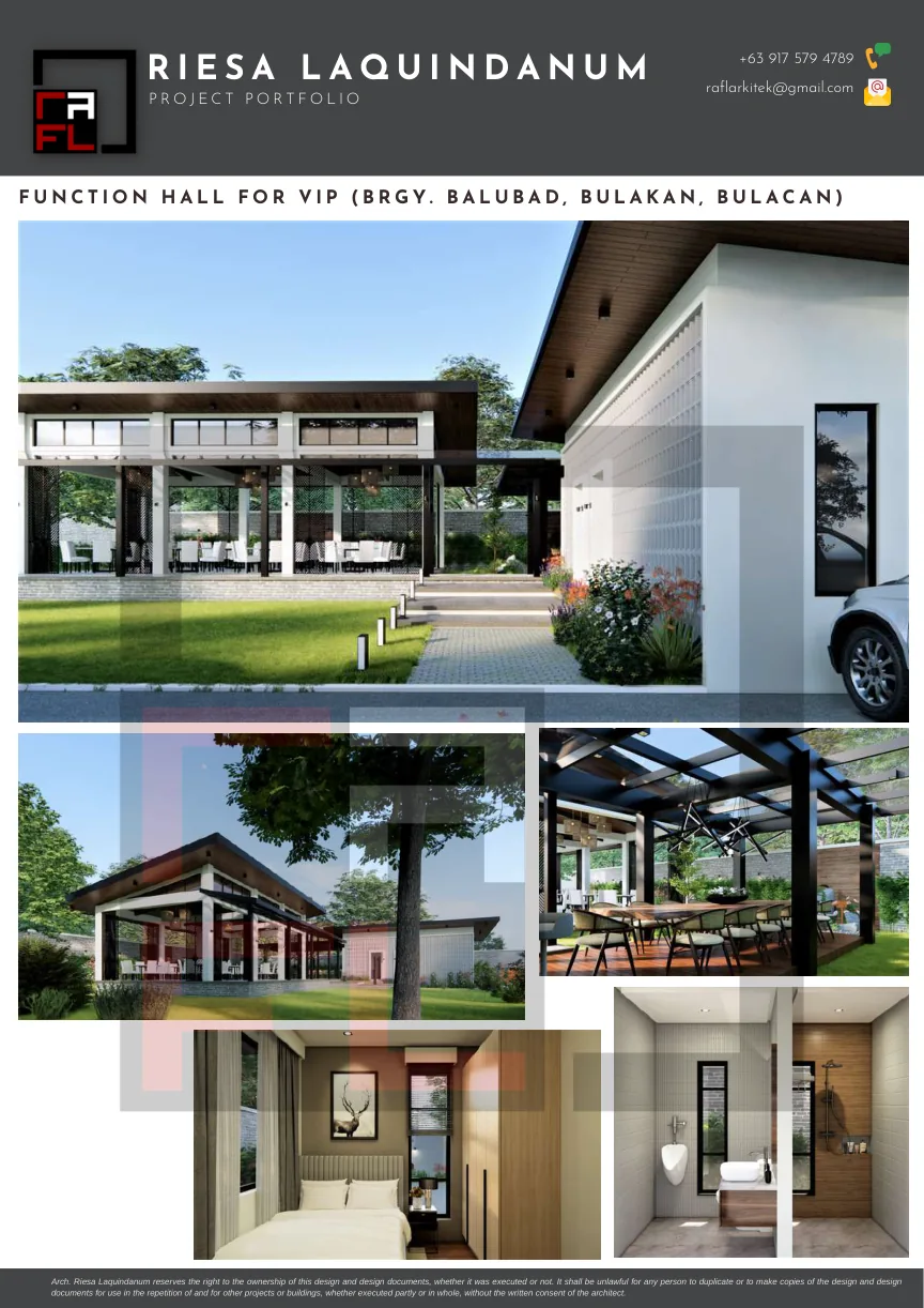 Portfolio board for VIP Function Hall