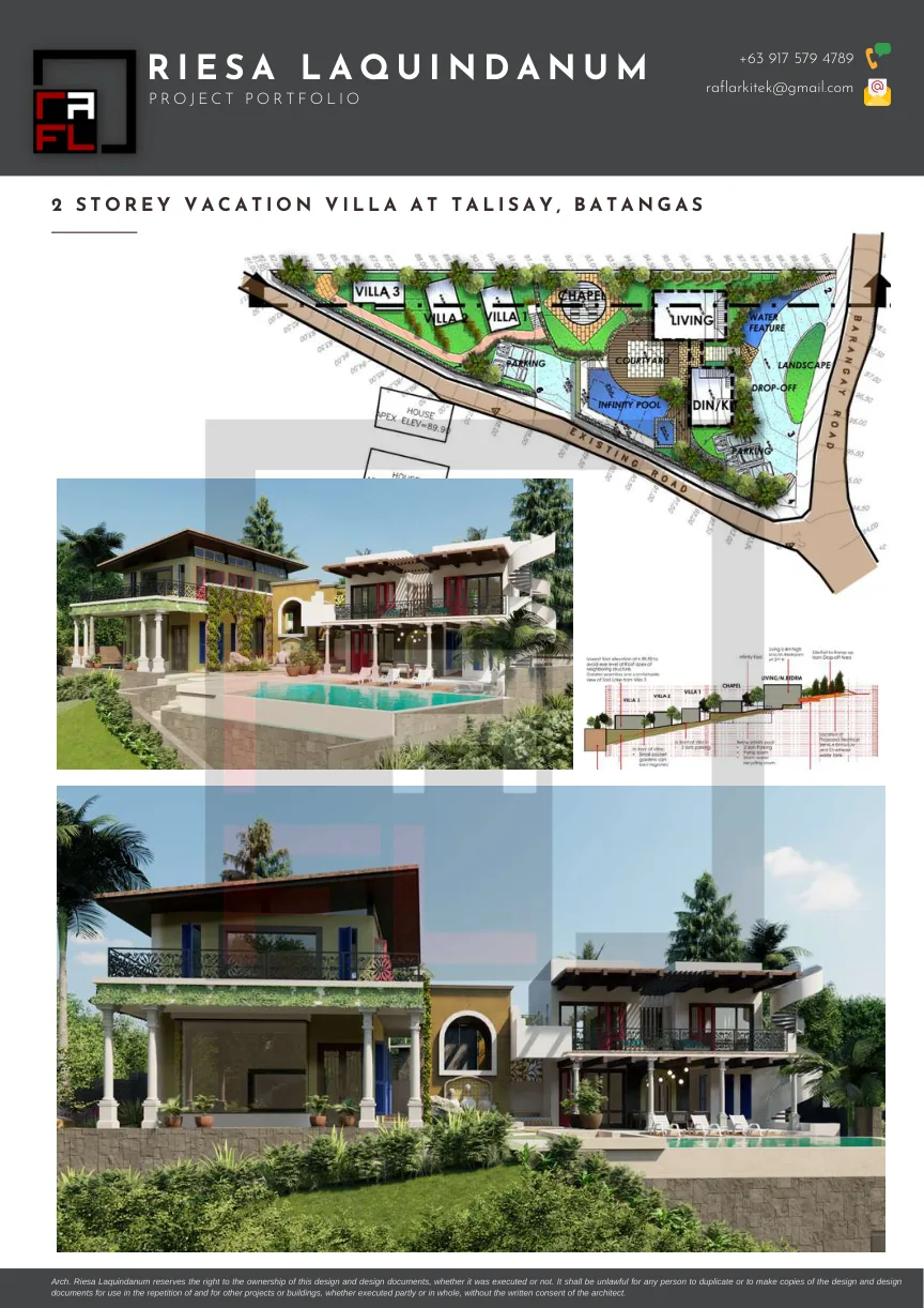 Portfolio board for Vacation Villa