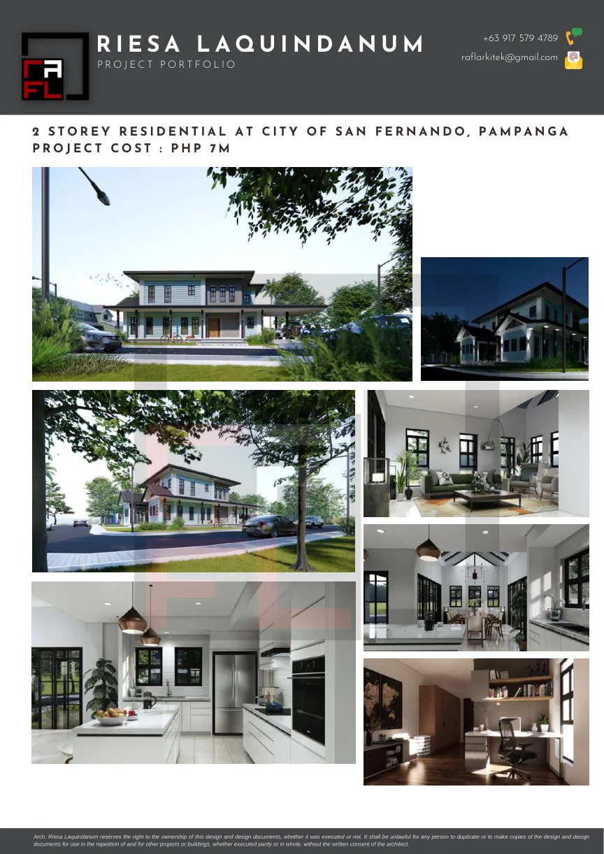 Portfolio board for Two-Storey Residence