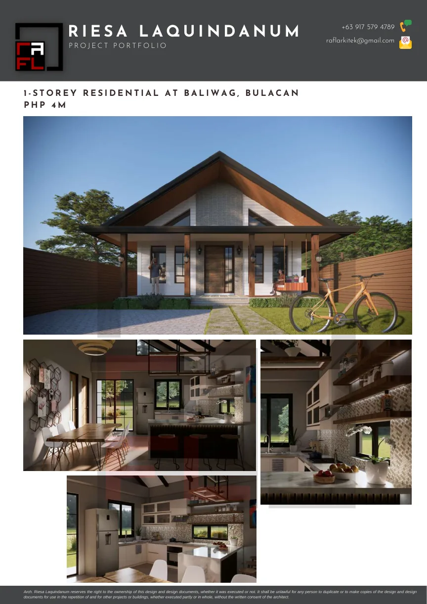 Portfolio board for One-Storey Residence