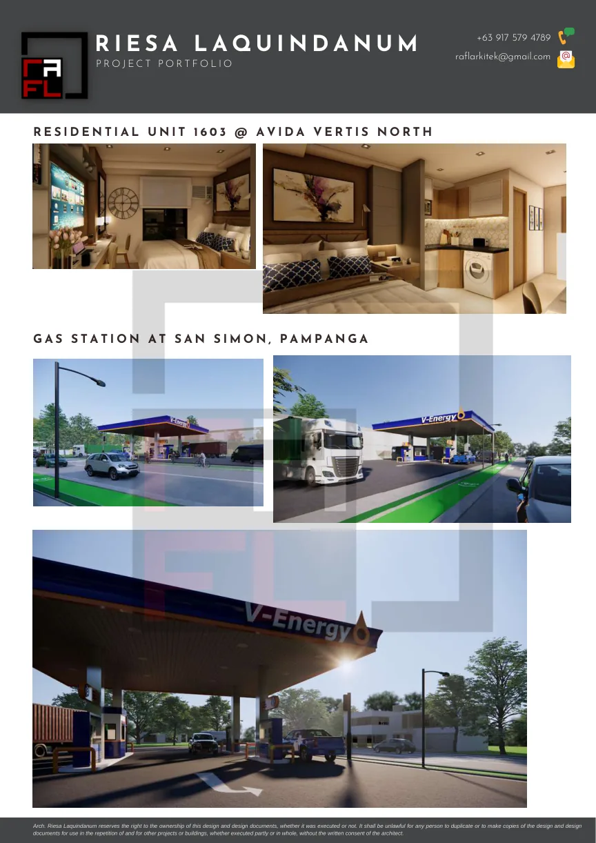Portfolio board for Avida Vertis North Unit + Gas Station