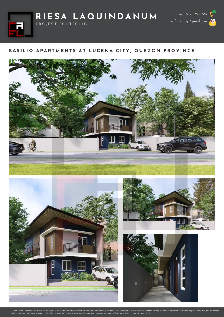 Portfolio board for Basilio Apartments