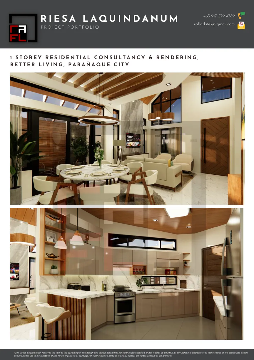 Portfolio board for Residential Interior Consultancy
